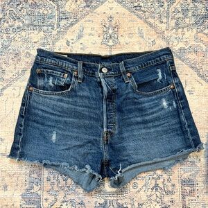 Levi's Dark Blue Jean Shorts 501